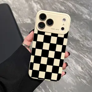 Chessboard Pattern Phone Case Ultra Skin Friendly Touch All Inclusive Lens Compatible with Apple iPhone 17 promax 16e 15plus 14 13 12 11