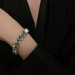 Wide Thick Chain Bracelet, European & American Street Trendy Jewelry