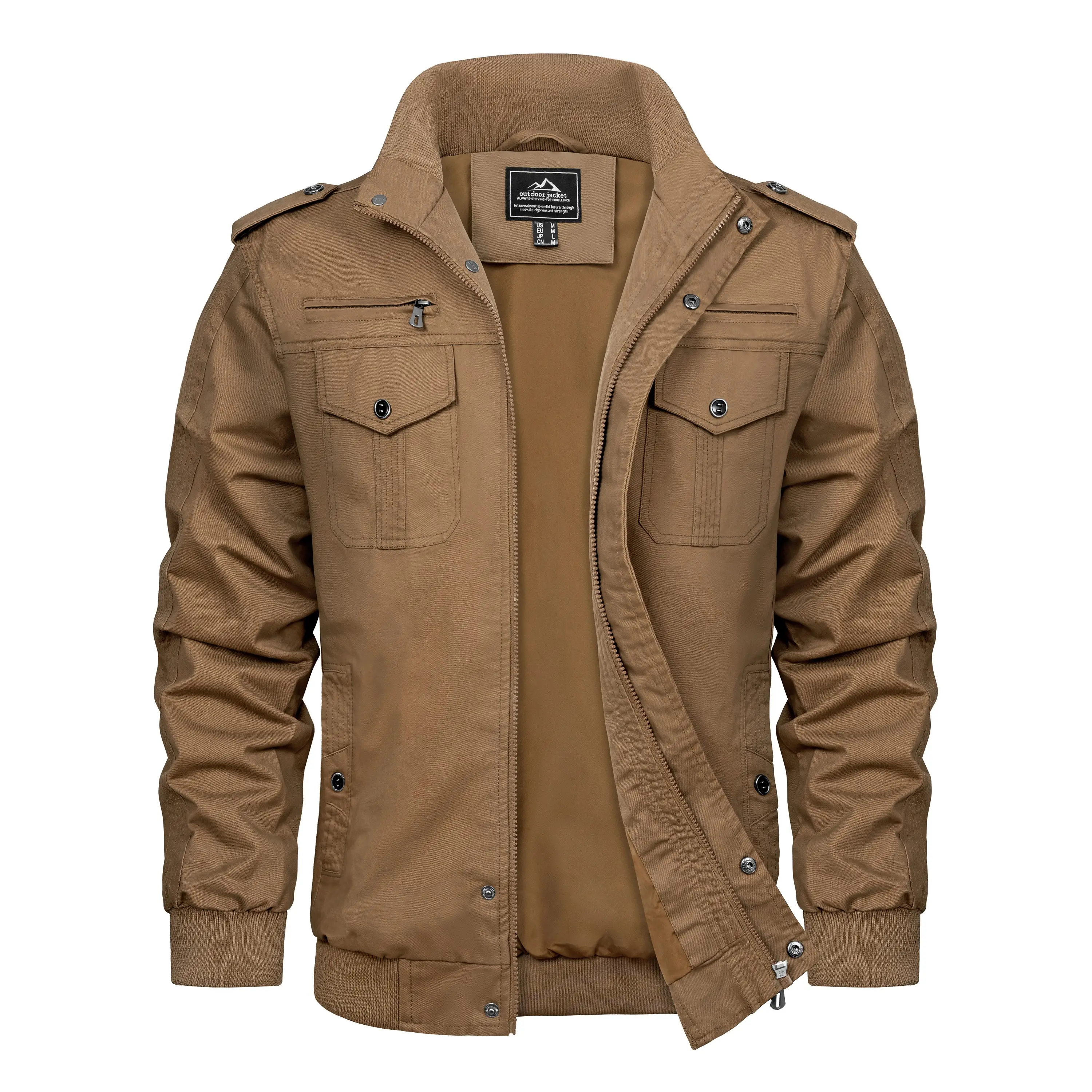 MAGCOMSEN Spring Tops Men's Spring Fall Casual Windbreaker Jacket Cargo Stand Collar Bomber Jackets Coat Fallfreshness