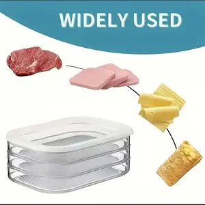 Stackable Food Storage Containers, Meal Prep Containers, Refrigerator Organizer, Meat Preservation Box, Reusable Airtight Food Storage Leak-Proof Design, Space-Saving, Fits Bacon, Ham, Cheese, Produce Storage Containers