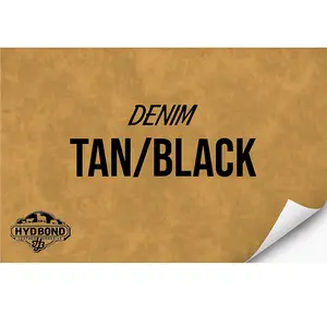 TAN DENIM/BLACK HYDBOND LEATHERETTE SHEET (12"x24") ULTRAHYD®