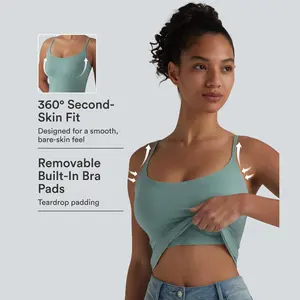 Halara Scoop Neck Built-in Bra Casual Tank Top B-E Cups
