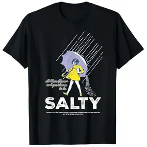 Unisex Salty Style Print Round Neck T-shirt Vintage Summer Daily Wear Breathable Cotton Top Slim Fitting Figure Flattering Womenswear Apparel