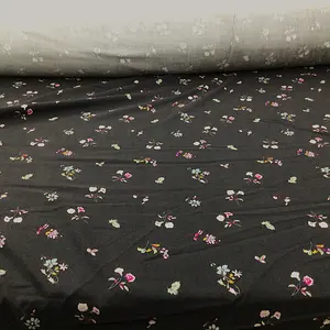 Fabric Challis Rayon Apparel Black Lavender Fuchsia Sage Floral E420