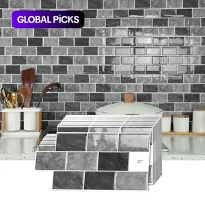 12/16/24/48pcs Self-Adhesive Vinyl 3D Tile Stickers in Cement, Peel and Stick Tiles, Decorative Decal for Kitchen and Bathroom Decor, Household Decoration Supplies #GLOBAL PICKS