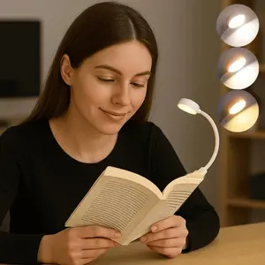 Portable Night Light, Mini Clip-On Reading Lamp, Adjustable Color Temperature, Desk Lamp, Bedroom Bedside, Office Lighting