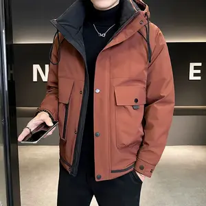 Qianlai Workwear Down Jacket Men Winter Thickened 2025 Outdoor Short Puffer Jacket Duck Down Coat