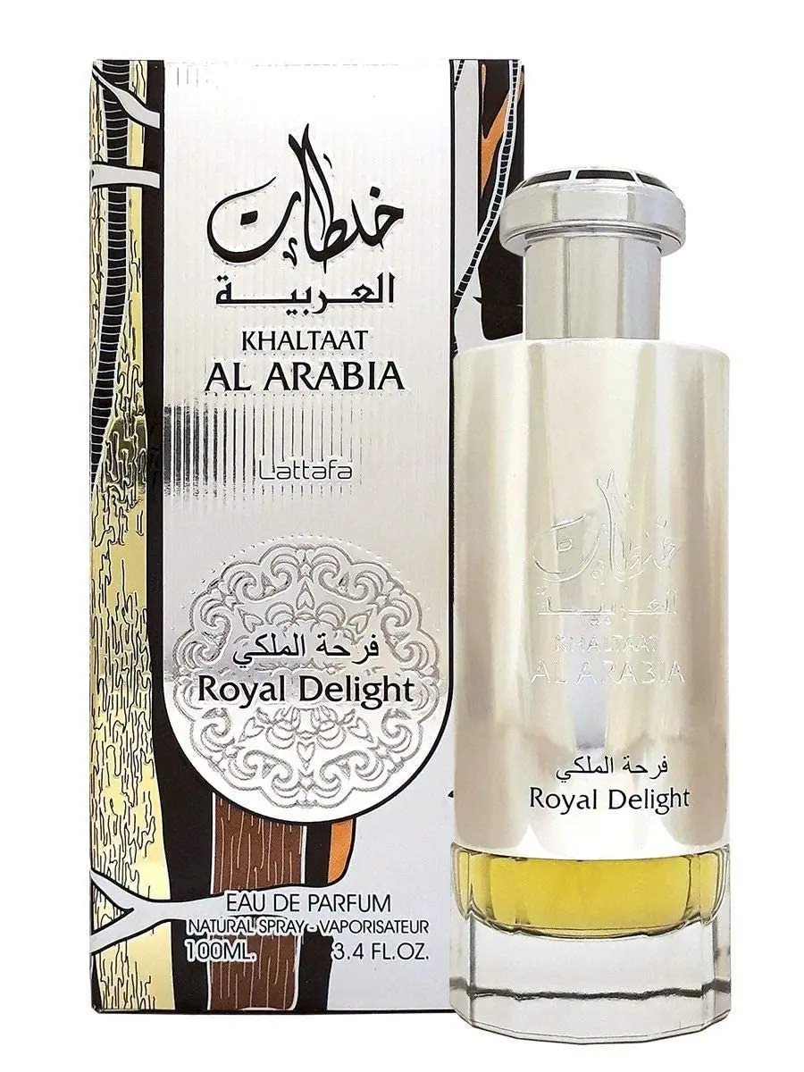 Lattafa Khaltaat Al Arabia Royal Delight Silver EDP 100ml Unisex Perfume with Citrus & Rose Notes Bold Fresh Long Lasting Arabian Scent Floral Oriental Fragrance Fragrance Cologne