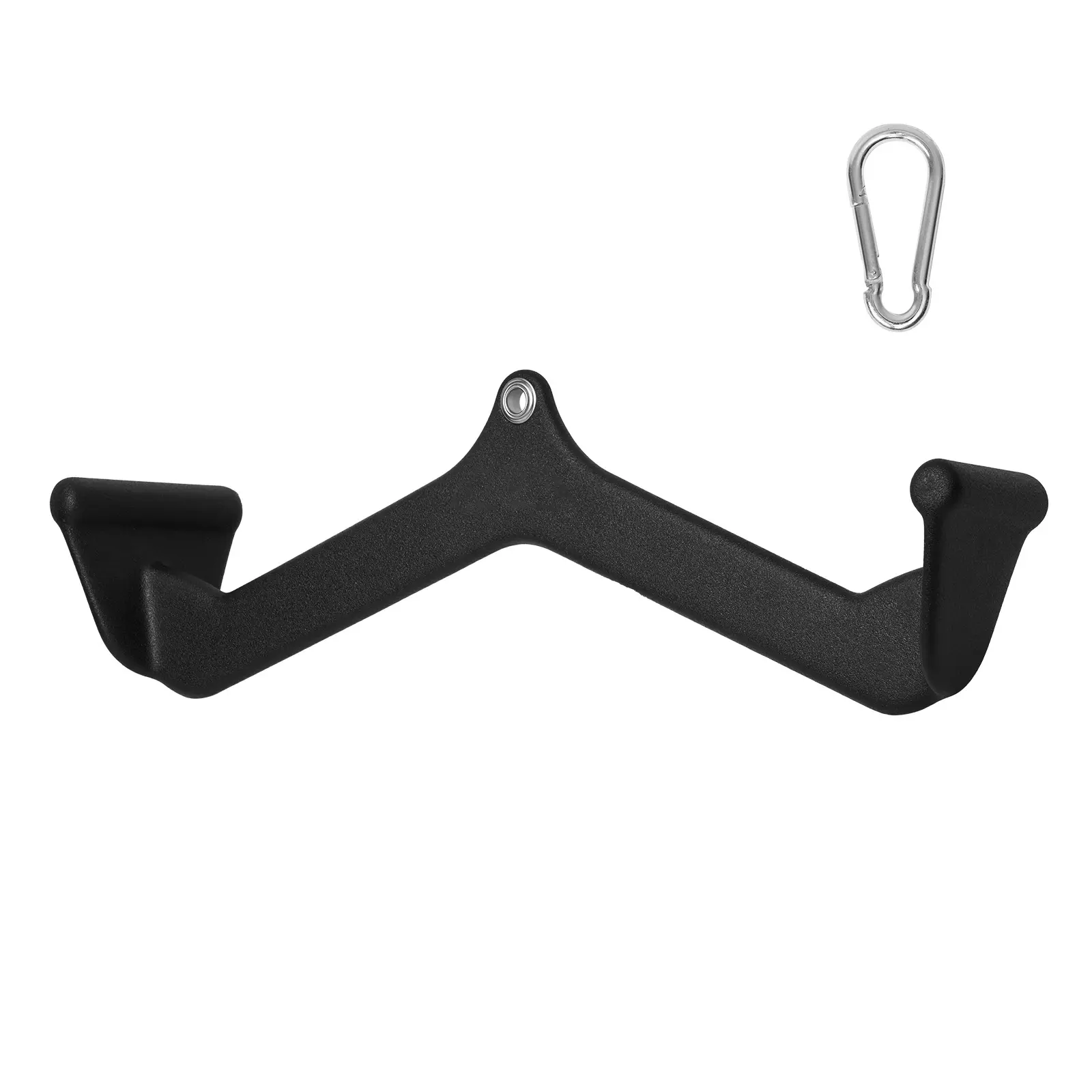Steel LAT Pulldown Bar - V-Bar Tricep Handle Attachment for Home Gym Cable Machines, Ergonomic Round Rod Grip, Quality Carabiner for Fitness Enthusiasts’ Cable Training & Strength Workouts