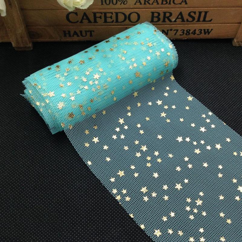 5m/roll 8cm Star Tulle Confetti Glitter Tulle Baking Cake Topper Tutu Pom Bow Soft Squine Tulle DIY Wedding Birthday Decoration