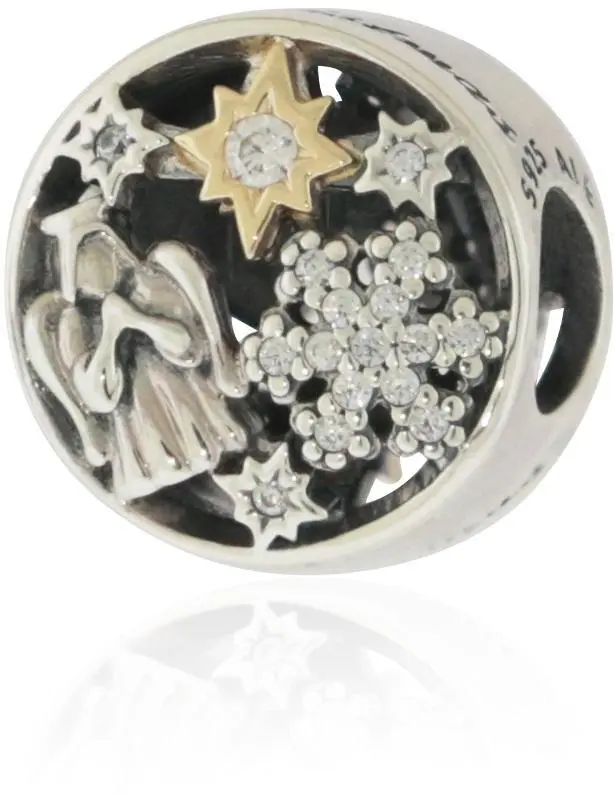 Pandora Silver & 14K Celestial Wonder CZ Bead Chaarm - 796363CZ