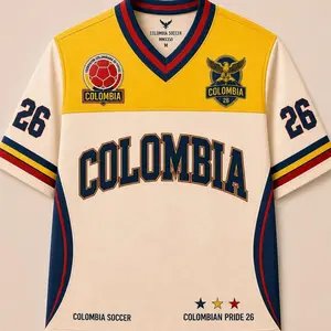 Custom Colombia Jersey, Personalized Soccer Jersey, Colombia Soccer Jersey, Retro Team Shirt, Custom Name Number Jersey, Football Fan