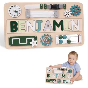 Green Large Busy Board Montessori Toys for 1 2 3 Year Old - Sensory Toys for Toddlers 1-3 - Fine Motor Skills & Early Learning - Montessori Gift for Boys & Girls - Travel-Friendly & Safe