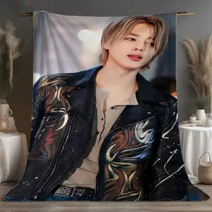 Jimin Flannel Throw Blanket, Ultra Soft Comfortable, Suitable for Sofa and Bed, All Seasons, Travel Camping, Home Decor Gift