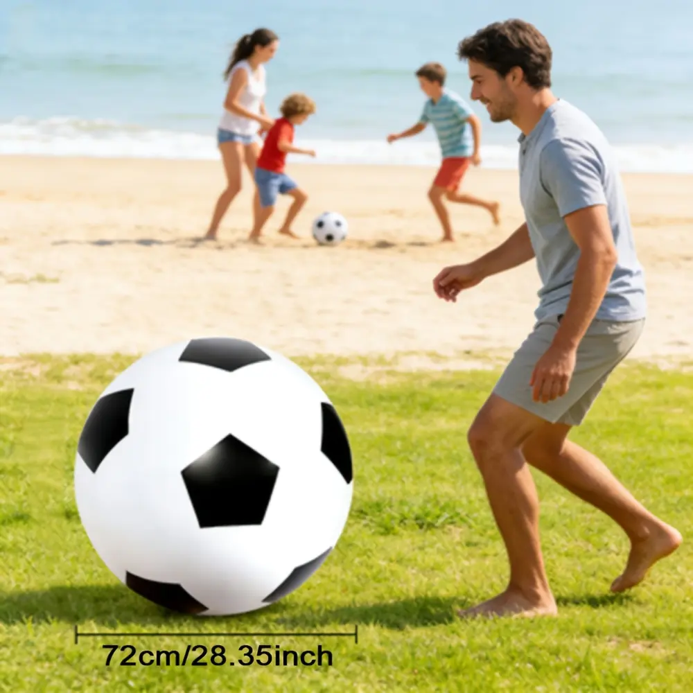 1 Piece Giant Inflatable Football, Soccer Balls, Thickened Durable PVC Material, Portable Large Ball. Perfect entertainment gear for water parties, pool parties and beach parties.