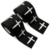2 Pack: Black w/ White Distressed Crosses