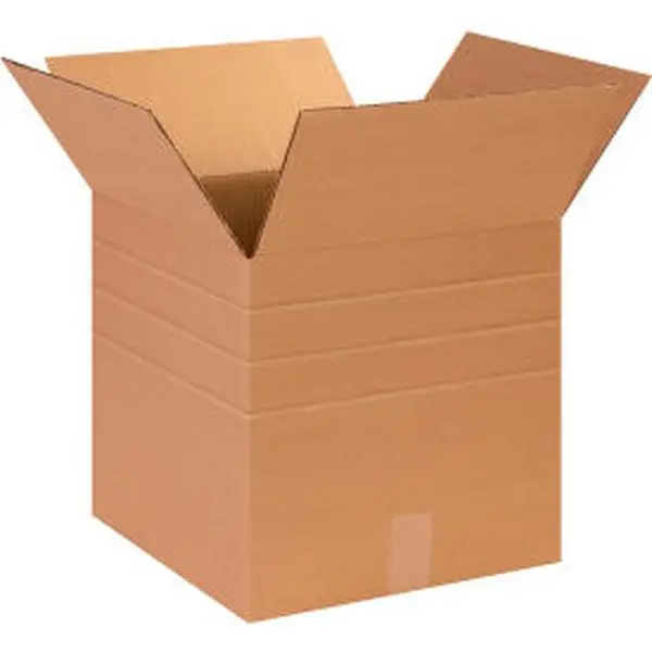 Global Industrial BP3394 Multi Depth Cardboard Corrugated Boxes - 14 x 14 x 14 in., Kraft - Pack of 25