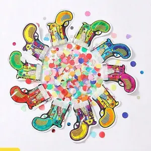 TOOUEE 20PCS Random Color Inflatable Fireworks Gun (Automatic Inflatable Style), Party Supplies Confetti Fireworks Handheld Confetti Poppers Multicolor with Novelty Design Party Supplies for New Year Birthday Christmas Wedding Graduation