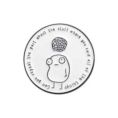 Cartoon Design Brooch, Lapel Brooch, Letter Brooch Pin, Alloy Brooch Pin, Cute Round Shaped Brooch, Charm, Fashion Accessories for Men & Women, Trendy All-match & Exquisite Brooch for Birthday Gift, Durable Metal Pins