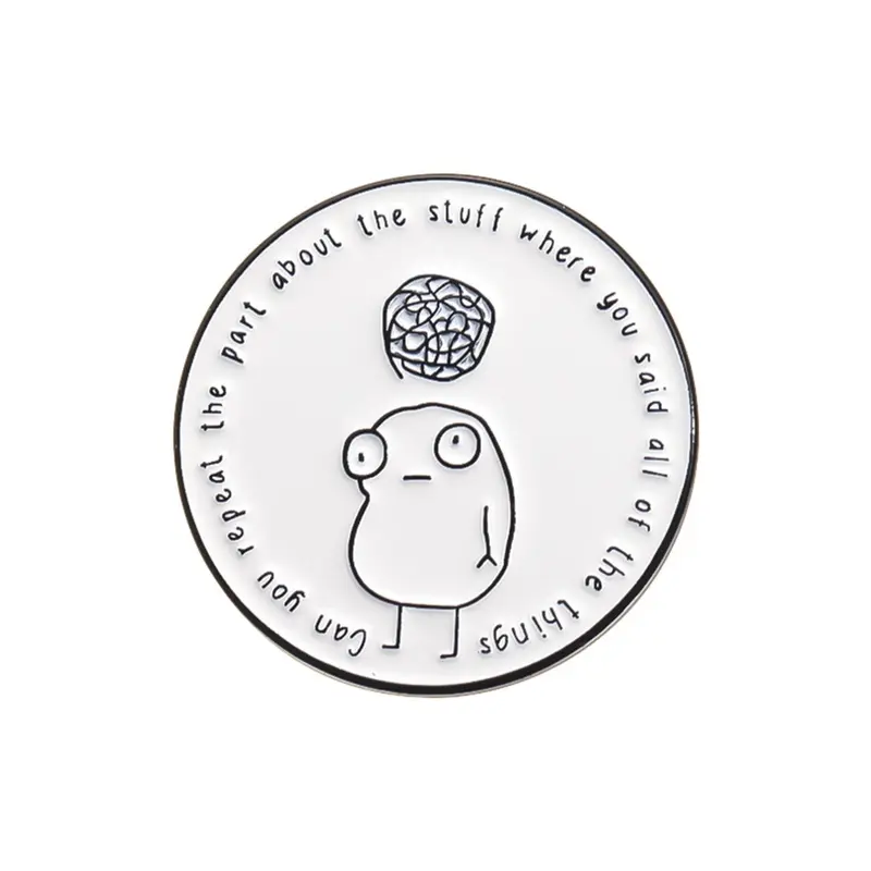 Cartoon Design Brooch, Lapel Brooch, Letter Brooch Pin, Alloy Brooch Pin, Cute Round Shaped Brooch, Charm, Fashion Accessories for Men & Women, Trendy All-match & Exquisite Brooch for Birthday Gift, Durable Metal Pins