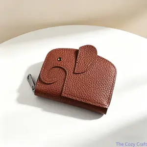 Cute Elephant Coin Purse Keychain for Women & Men, Soft Leather Mini Wallet with Chain Charm, Lightweight Change Holder for Coins, Cards & Earbuds, Stylish Everyday Bag Accessory for Travel tiktokshopspringglowup