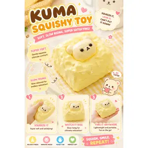 [Yuyu's Squishy World] Handmade taba squishies/Easy Bear Sticky Squeeze Toys Gift for kids gift Taba taba squishies Gifts For Children's Day Stress Relief Toy Easy Bear 340g squishy deck stress ball Sensory Fidget Keychain Sensory Cuddle Box