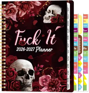 July 2026 – June 2027 Weekly & Monthly Planner — "Dark Romance" Style Notebook. Features a sturdy, durable hardcover binding and A5 form