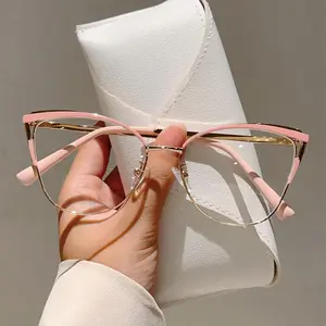 Pink Cat-Eye PC-Metal Eyewear Frames - Lightweight Fashion Accessories for Everyday Wear to Elevate Outfit Style