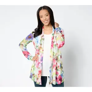 Susan Graver Regular Mesh Cardigan & Liquid Knit Tank Set