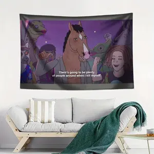 Philosophy Horseman BoJack Sitcom Tapestry - 60x40 Inch Vibrant Wall Hanging Art for Bedroom, Living Room, or Dorm Decor 100%25 Polyester, Soft & Durable Variant Home Goods Home Textile Party Decoration