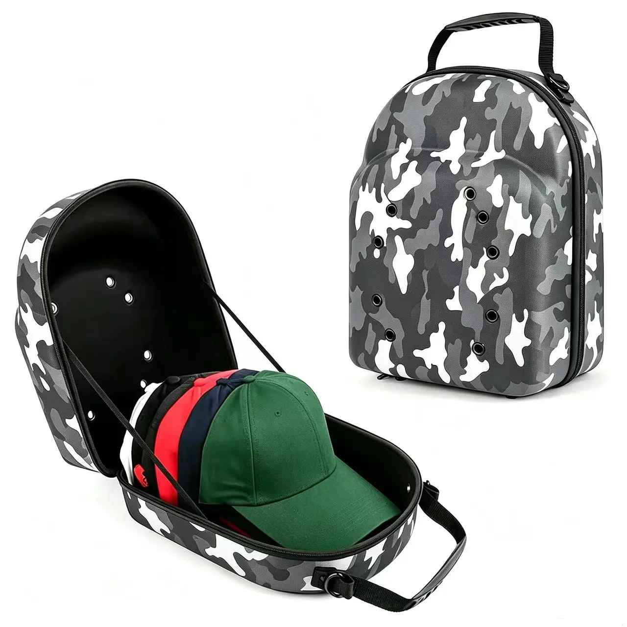 Nylon Eco-Friendly Hat Organizer Storage Bag - 1-Pack, Zipper & Handle, Portable Pouch for Home & Travel, Dustproof, Holds 6 Baseball Caps, Organizer Storage Bags
