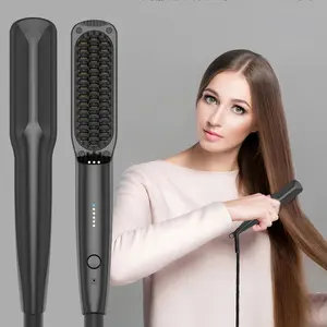 Professional Mini Hair Straightener Brush, Portable Ceramic Electric Comb Hair Straightener, Personal Care Styling Comb