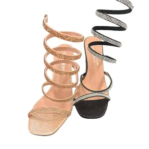WOMENS SPIRAL CLEAR BLOCK HEEL VERONICA-102
