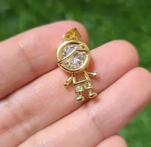 18k Gold Plated Boy Charm Pendants