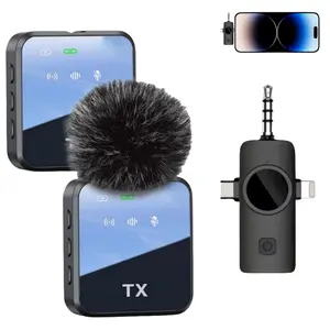 Wireless lapel microphone high-end square, stereo radio, Audio Noise, easy to operate and easy to use for smart phone live or outdoor Vlog