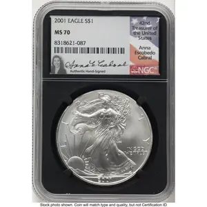 Modern Bullion Coins (2001 Silver Eagle Anna Cabral Blk Core)