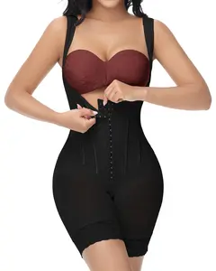 M MYODRESS Womenshapwear 4 rows of button-up Fajas  tight-fitting jumpsuit Colombianas Moldeadoras Body Shaper Post Surgery Stage 2 BBL Bodysuit Compression Garment with Zipper Crotch