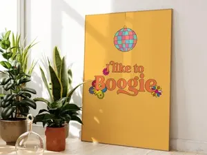 Boogie Prints, Retro Wall Art, Unframed Colourful Bedroom-Hallway-Kitchen-Living Room Prints, Disco Art