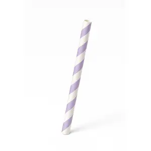 Lavender Striped Paper Straws - 7.75 in.