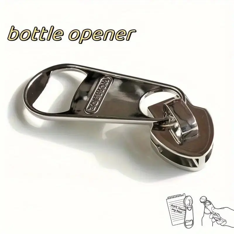 Creative Zipper Beer Opener, Zinc Alloy Metal Magnetic Refrigerator Magnet, Unique Personalized Design, Creative Shape, 1 Piece Kitchenware Bottle Opener, Shotgun Bottle Opener, Home Bar Accessories