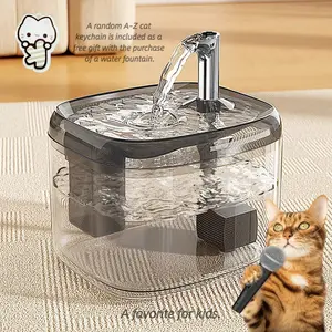 Pet water dispenser, 1.5 L, fully automatic recirculating cat waterer, ultra quiet, USB interface, cat water dispenser, circulating fresh water