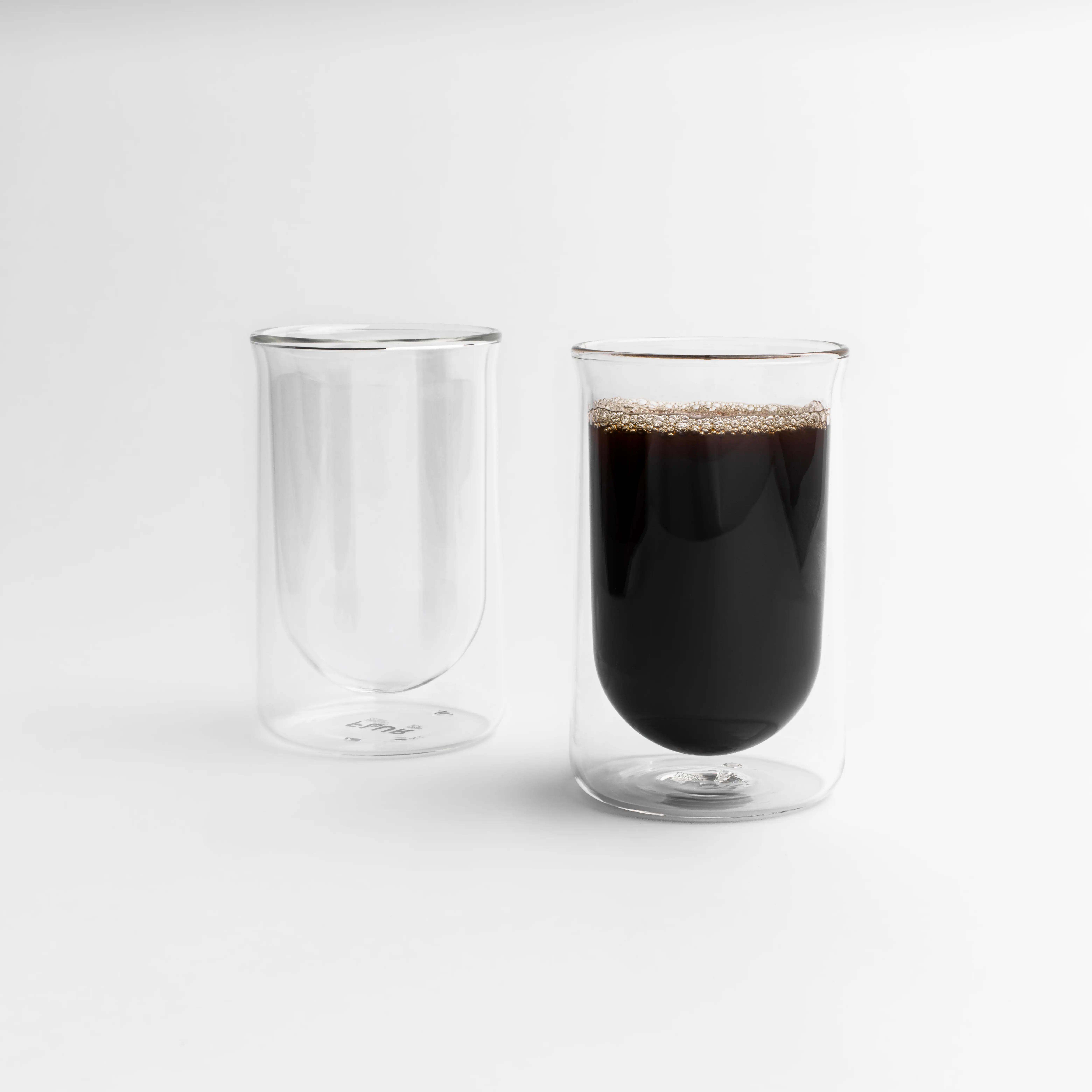FLUR Tasting Glasses (Set of 2) – Perfect for Coffee, Matcha, Tea & More – For Hot or Iced Drinks – Double-Walled Borosilicate Glass – Handmade, Light