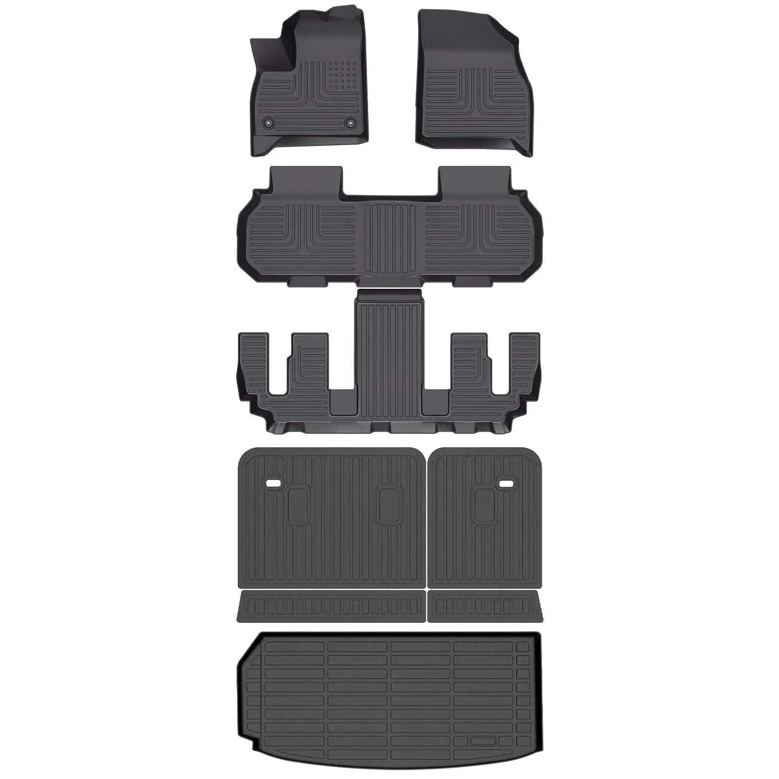 Depituu For GMC Acadia 7 Seats 2024-2026 Floor Mats & Cargo Liner & Seatback Cargo Set,All Weather Protection,car stuff,car essentials,car mats accessories,car floor mat,Easy to Clean, Non-Slip TPE,truck accessories,truck stuff tapetes  de  alfombra weath