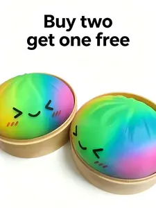（Buy two, get one）Expressive Big Dumpling Soft Toy Blind Box Mysecret Bun Stress Relief, Soft Tpr Material, Surprise Open, Perfect Gift for Kids,   Dumpling Squishies mystery
