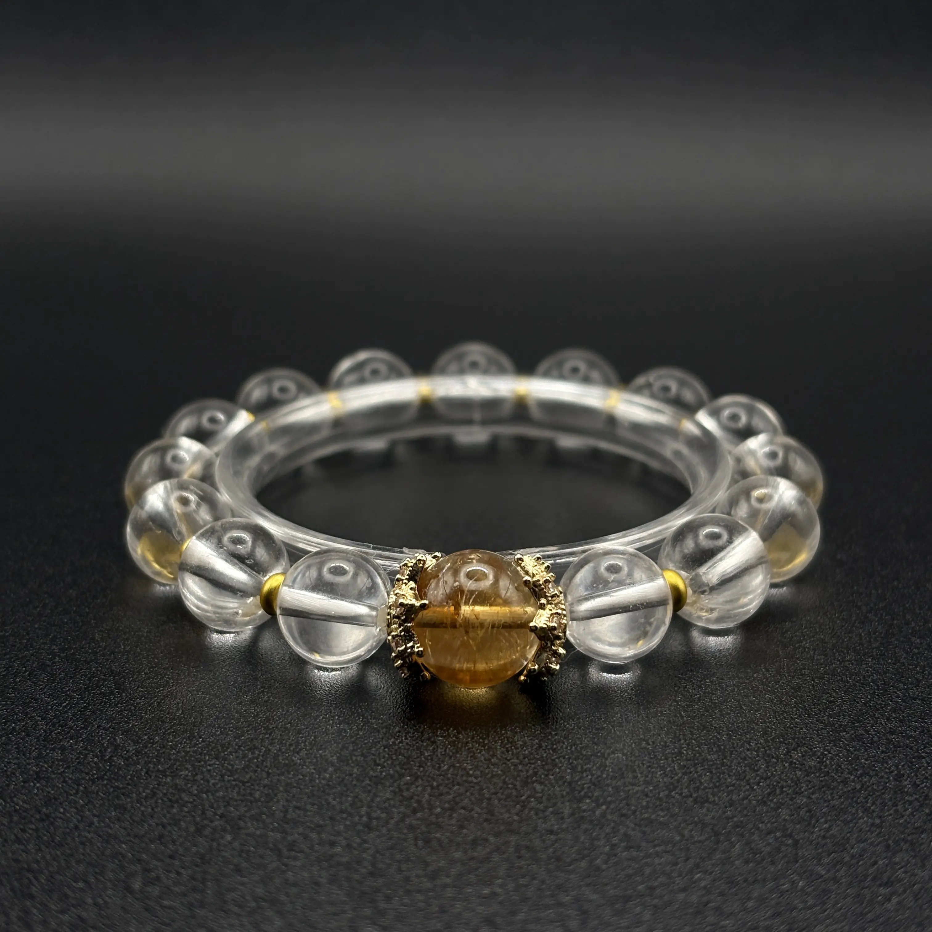 Golden Rutilated Quartz × Clear Quartz | Prosperity & Amplification Bracelet