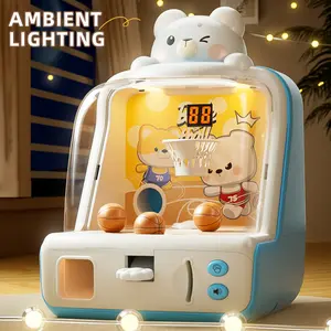 Children's basketball shooting game toy machine ideal for birthday gifts promotes thinking skills and concentration left wheel