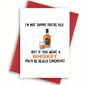 1pc Humorous Birthday Card for Men & Women - Perfect for Husbands, Wives, Boyfriends, Girlfriends, Siblings, Grandparents - Unique Thank You Greeting Card