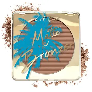 LA Girl Matte Bronzer 10ml Silky, Matte Formula with Coconut Fruit Extract & Vitamin E, Lightly Apply for Beach-Themed Look Makeup Powder Cosmetic Contour Scent