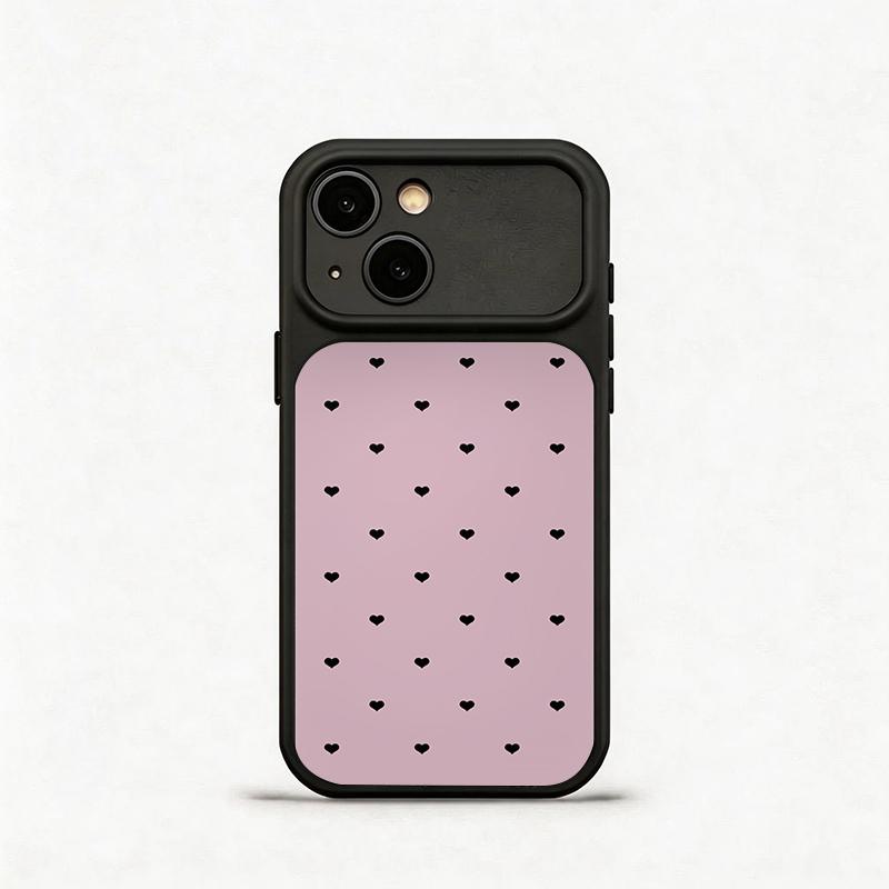 Glass Shockproof Electroplated Silver/Black Pink Heart iPhone 17ProMax Cover Precise Hole Alignment For Lens Frame 15ProMax Anti-yellow | 14ProMax Anti-fall | 13ProMax Ultra-thin Design 16ProMax AirPhoneCase