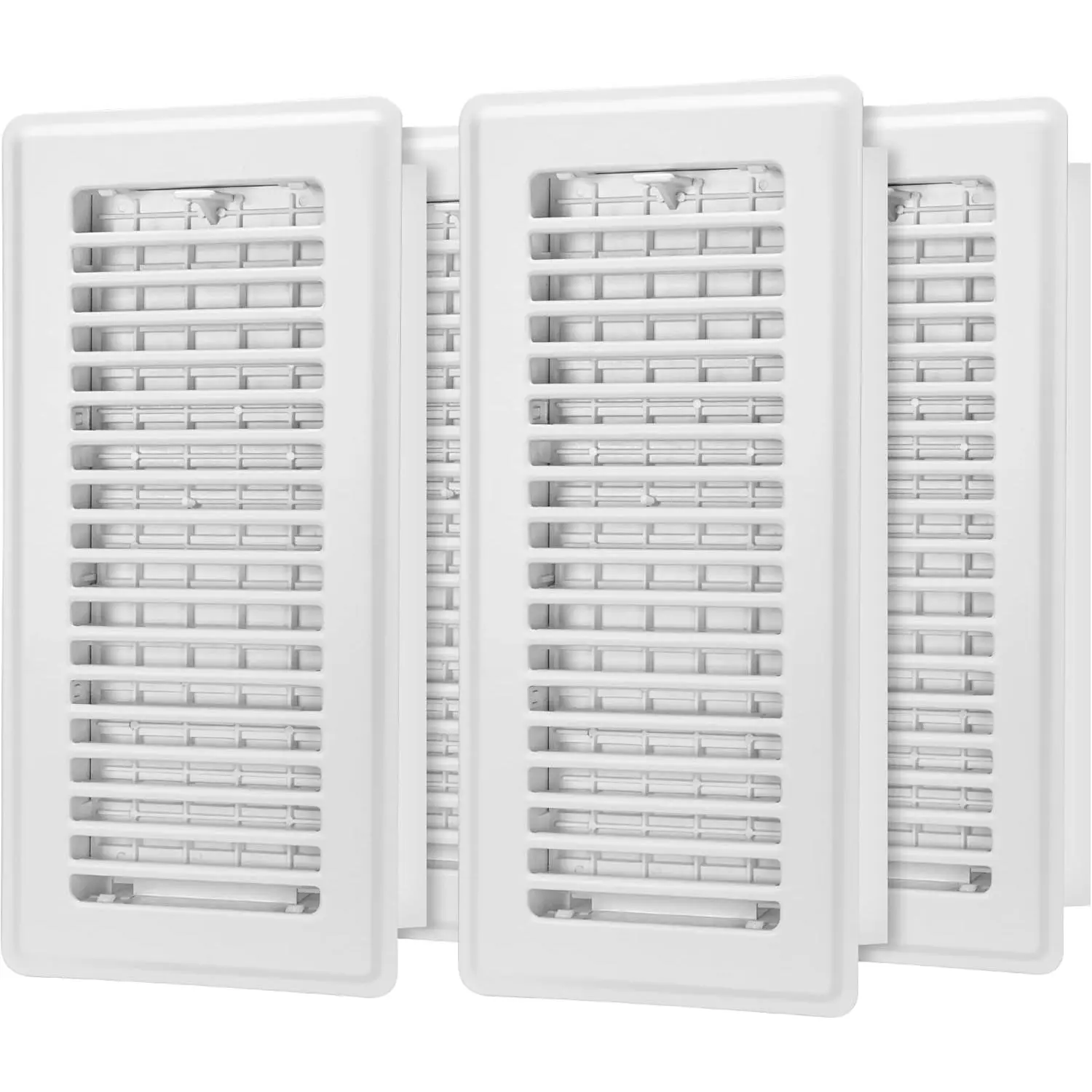 4 Pack 4"x10" Floor Vent Covers, Heavy Duty Steel Adjustable Walkable Floor Register Grates for Home, White